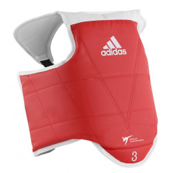 Plastron Taekwondo Adidas réversible pour enfant coté rouge