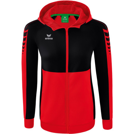 Veste à capuche ERIMA Six Wings femme rouge/noir