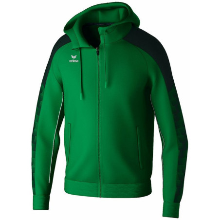 Veste d'entraînement ERIMA Evo Star avec capuche émeraude pine grove face