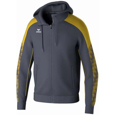 Veste d'entraînement ERIMA Evo Star avec capuche slate grey jaune face