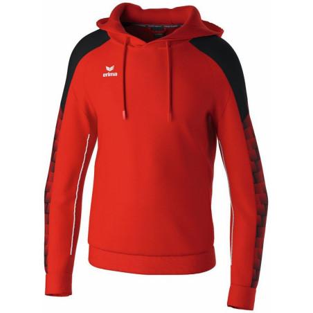 Sweat à capuche Erima Evo Star rouge noir face