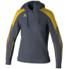 Veste d'entraînement Femme ERIMA Evo Star avec capuche slate grey jaune face