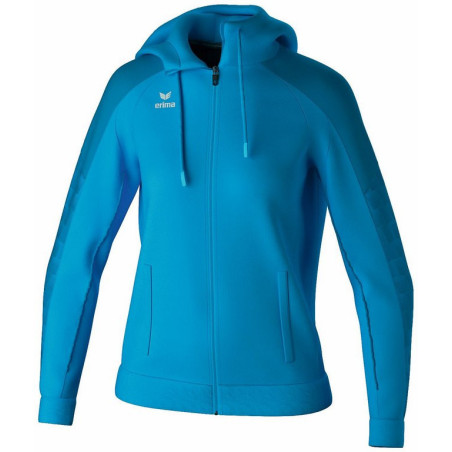 Veste d'entraînement Femme ERIMA Evo Star avec capuche curaçao mykonos face