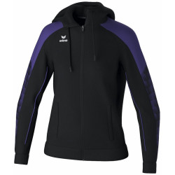 Veste d'entraînement Femme ERIMA Evo Star avec capuche noir ultra violet face