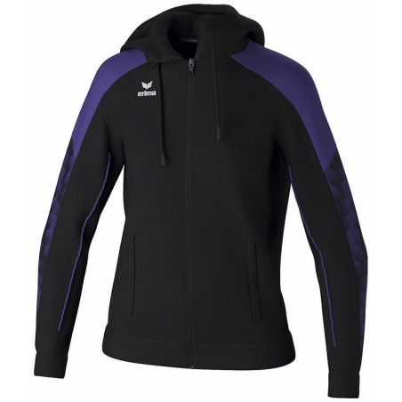 Veste d'entraînement Femme ERIMA Evo Star avec capuche noir ultra violet face