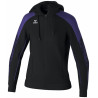 Veste d'entraînement Femme ERIMA Evo Star avec capuche noir ultra violet face