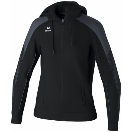 Veste d'entraînement Femme ERIMA Evo Star avec capuche noir slate grey face