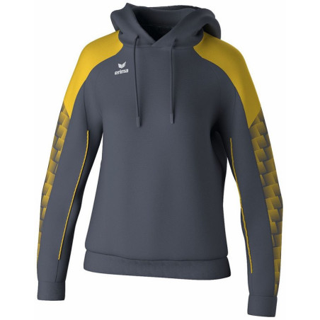 Sweat à capuche Femme Erima Evo Star slate grey jaune face