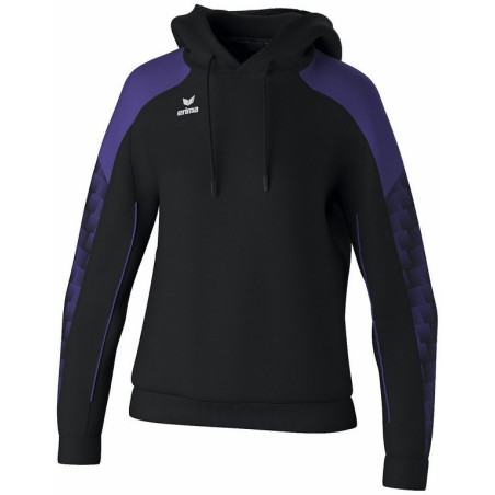 Sweat à capuche Femme Erima Evo Star noir ultra violet face