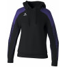 Sweat à capuche Femme Erima Evo Star noir ultra violet face