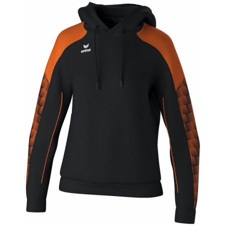 Sweat à capuche Femme Erima Evo Star noir orange face