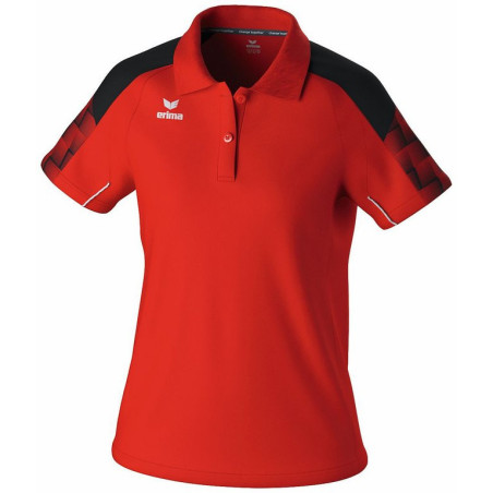 Polo Femme ERIMA Evo Star rouge noir face