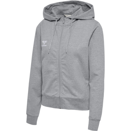 Sweat zip à capuche Hummel Femme HMLGO 2.0 grey melange face