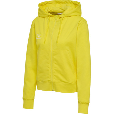 Sweat zip à capuche Hummel Femme HMLGO 2.0 blazing yellow face