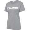 Tee-shirt Hummel Femme HMLGO Logo 2.0 grey melange face