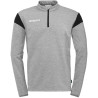 Sweat 1/4 Uhlsport Squad 27 gris chine fonce/noir