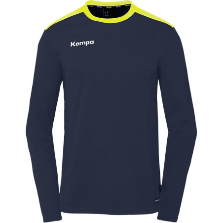 Maillot Kempa Emotion 27 Manches Longues bleu marine/jaune fluo
