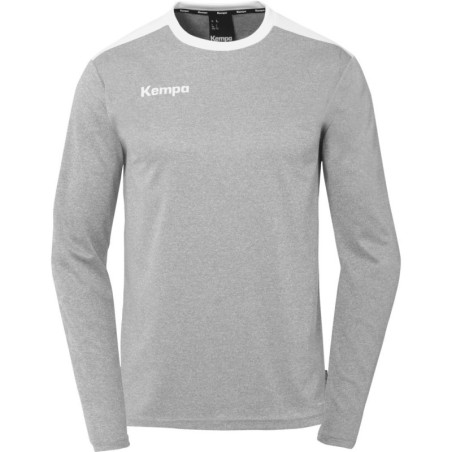 Maillot Kempa Emotion 27 Manches Longues gris fonce chine/blanc