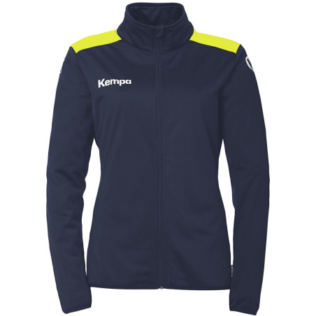 Veste de survêtement Kempa Emotion 27 Women bleu marine/jaune fluo