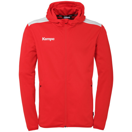 Veste de survêtement à capuche Kempa Emotion 27 rouge/blanc