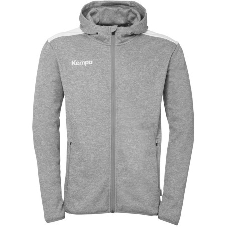 Veste de survêtement à capuche Kempa Emotion 27 gris fonce chine/blanc