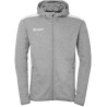 Veste de survêtement à capuche Kempa Emotion 27 gris fonce chine/blanc