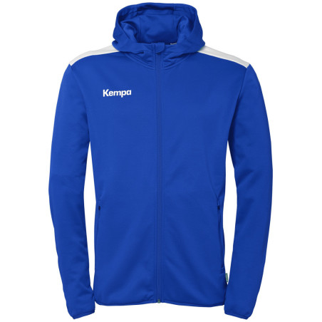 Veste de survêtement à capuche Kempa Emotion 27 bleu roi/blanc