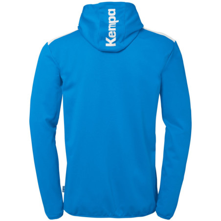 Veste de survêtement à capuche Kempa Emotion 27 bleu kempa/blanc dos