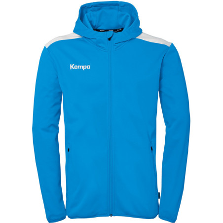 Veste de survêtement à capuche Kempa Emotion 27 bleu kempa/blanc