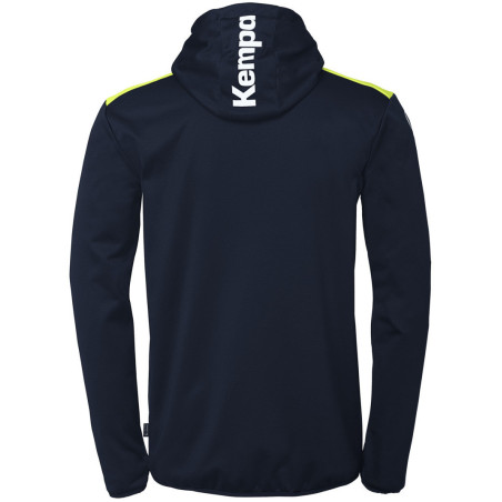 Veste de survêtement à capuche Kempa Emotion 27 bleu marine/jaune fluo dos