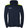 Veste de survêtement à capuche Kempa Emotion 27 bleu marine/jaune fluo