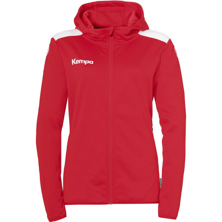 Veste de survêtement à capuche Kempa Emotion 27 Women rouge/blanc