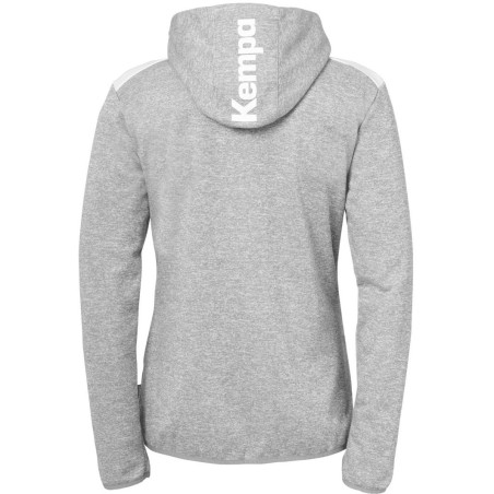 Veste de survêtement à capuche Kempa Emotion 27 Women gris fonce chine/blanc dos