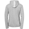 Veste de survêtement à capuche Kempa Emotion 27 Women gris fonce chine/blanc dos