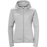 Veste de survêtement à capuche Kempa Emotion 27 Women gris fonce chine/blanc