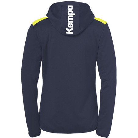 Veste de survêtement à capuche Kempa Emotion 27 Women bleu marine/jaune fluo dos