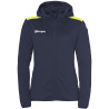 Veste de survêtement à capuche Kempa Emotion 27 Women bleu marine/jaune fluo