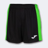 Short Femme Joma Maxi Black Green Fluor face