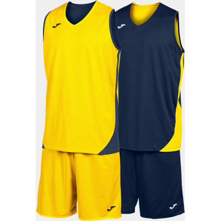 Ensemble de basket réversible Joma Kansas Dark Navy Yellow face