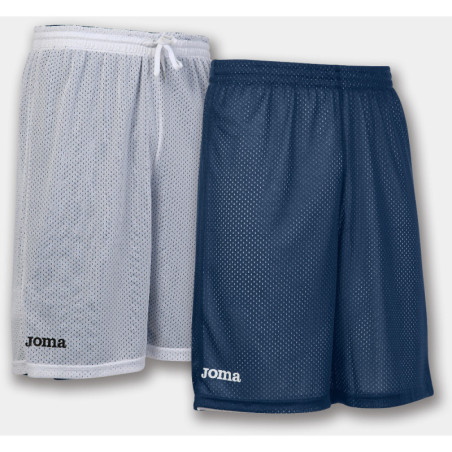 Short de basket réversible Joma Rookie White Navy face