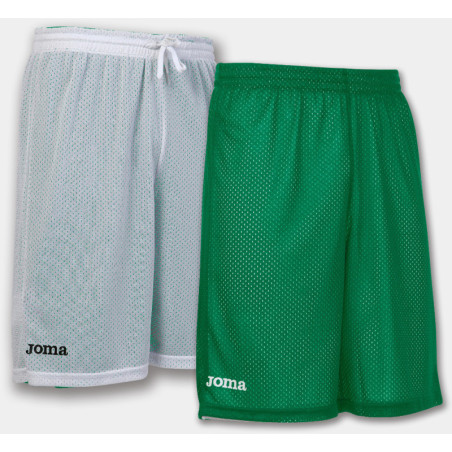 Short de basket réversible Joma Rookie White/Green Medium face