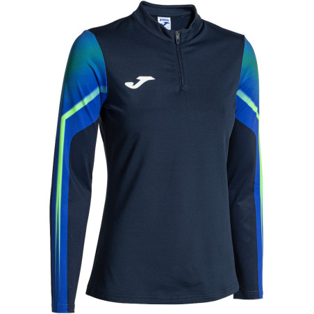 Sweat Joma Femme Elite XI Dark Navy Green Fluor face