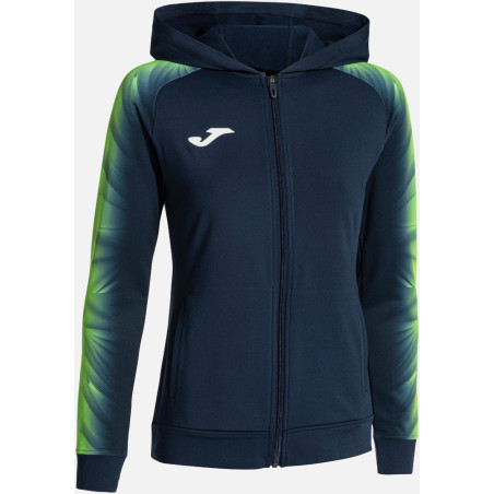 Veste à capuche Femme Joma Elite XI Dark Navy Green Fluor face