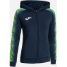 Veste à capuche Femme Joma Elite XI Dark Navy Green Fluor face