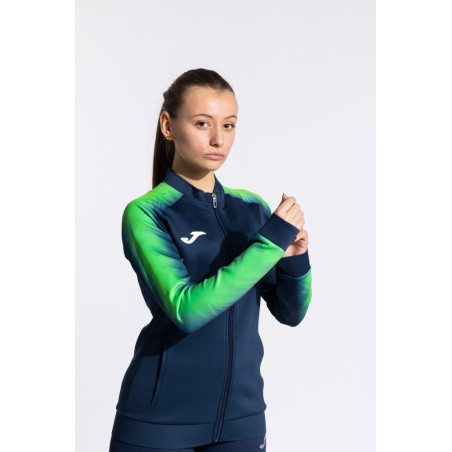Veste de survêtement Femme Joma Elite XI Dark Navy Green Fluor face