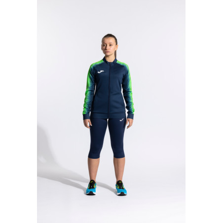 Veste de survêtement Femme Joma Elite XI Dark Navy Green Fluor face
