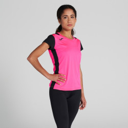Maillot de running Femme Joma Record II Pink Fluor Black face