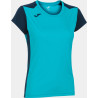Maillot de running Femme Joma Record II Turquoise Fluor Dark Navy face