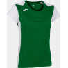 Maillot de running Femme Joma Record II Green Medium White face