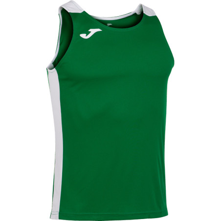 Débardeur de running Joma Record II Green Medium White face